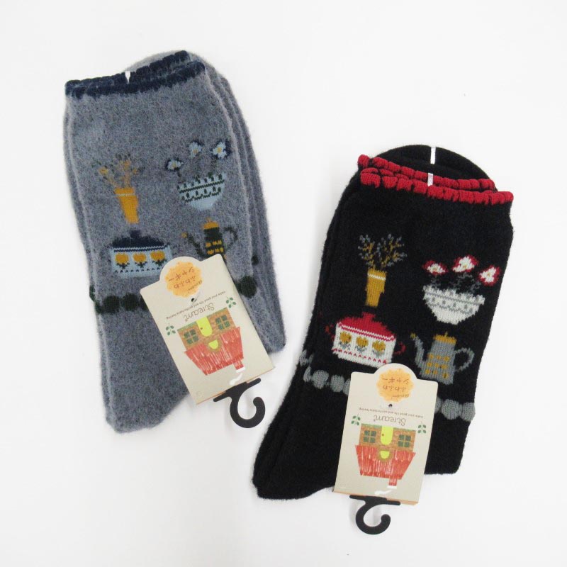 STREAM ふあふあシャギーソックス  クルー/キッチン柄